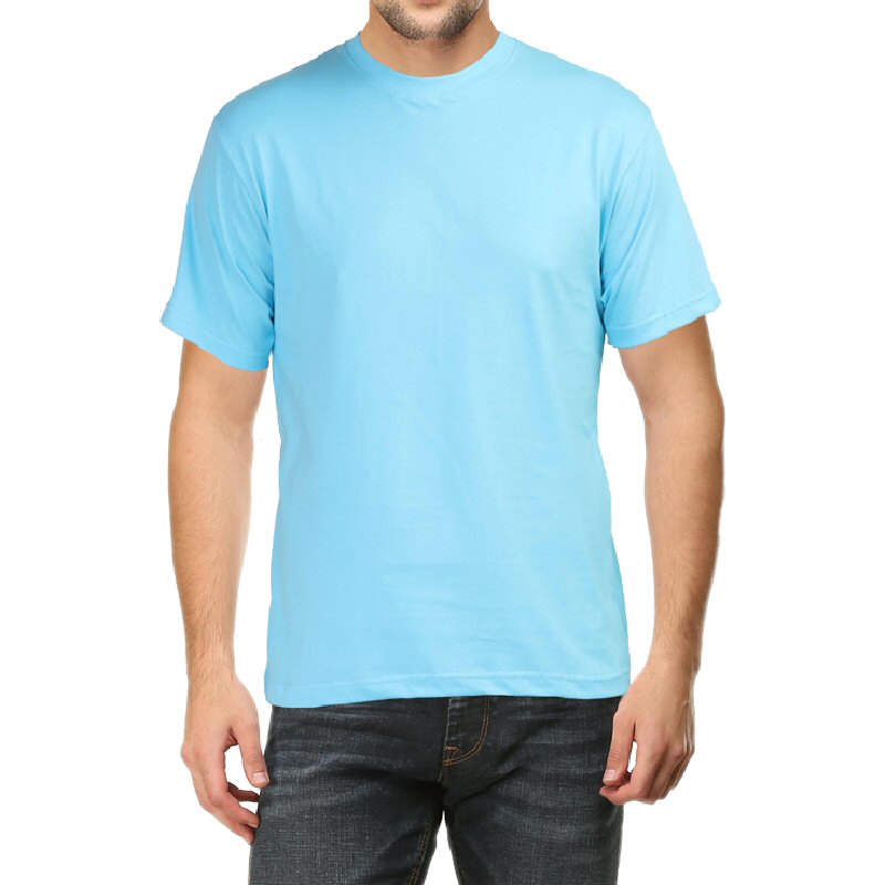 Sky Blue Unisex Plain Cotton Round Neck T-shirt image