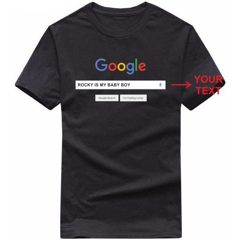 Google Search Box Custom Text Printed Round Neck T-shirt image Google Search Box Custom Text Printed Round Neck T-shirt image