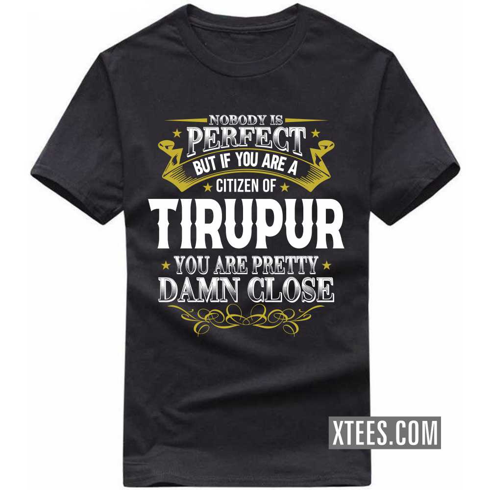 Nobody Is Perfect But If You Are A Citizen Of TIRUPUR You Are Pretty Damn Close India City T-shirt image