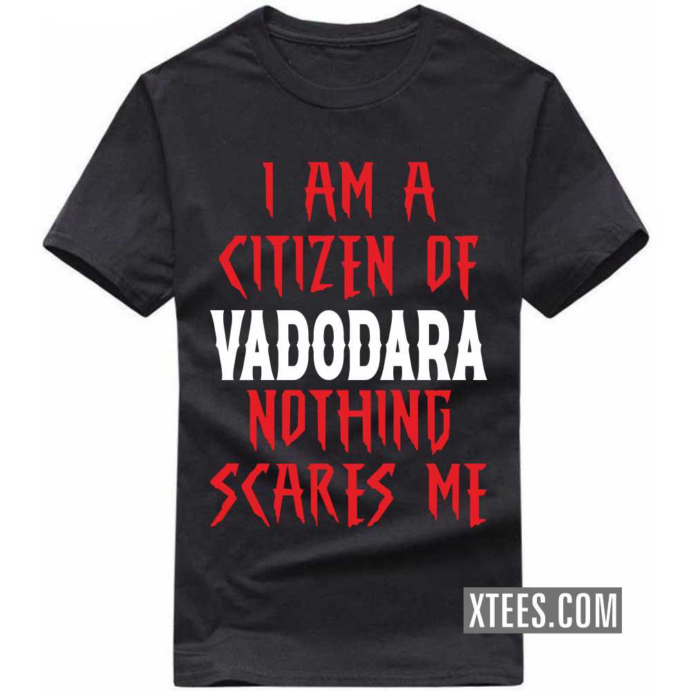 I Am A Citizen Of VADODARA Nothing Scares Me India City T-shirt image
