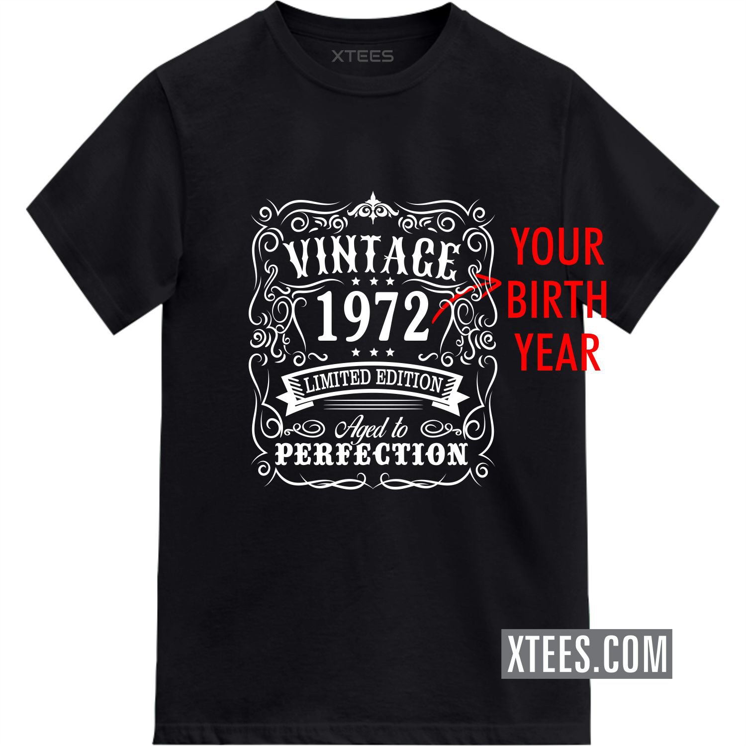 Vintage < Birth Year > Limited Edition Aged To Perfection Custom Birthday T-shirt image