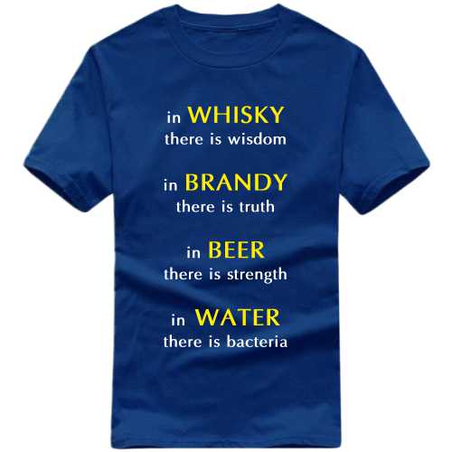 Whisky Brandy Beer Water Alcohol T-shirt India image