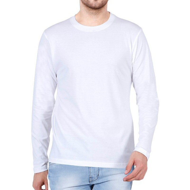 White Plain Full Sleeve Round Neck T-shirt | Xtees