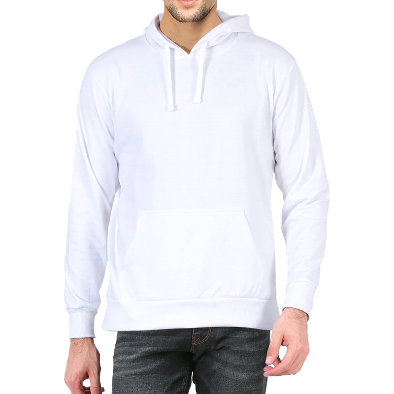 White Plain Men Hoodie Sweat Shirt image