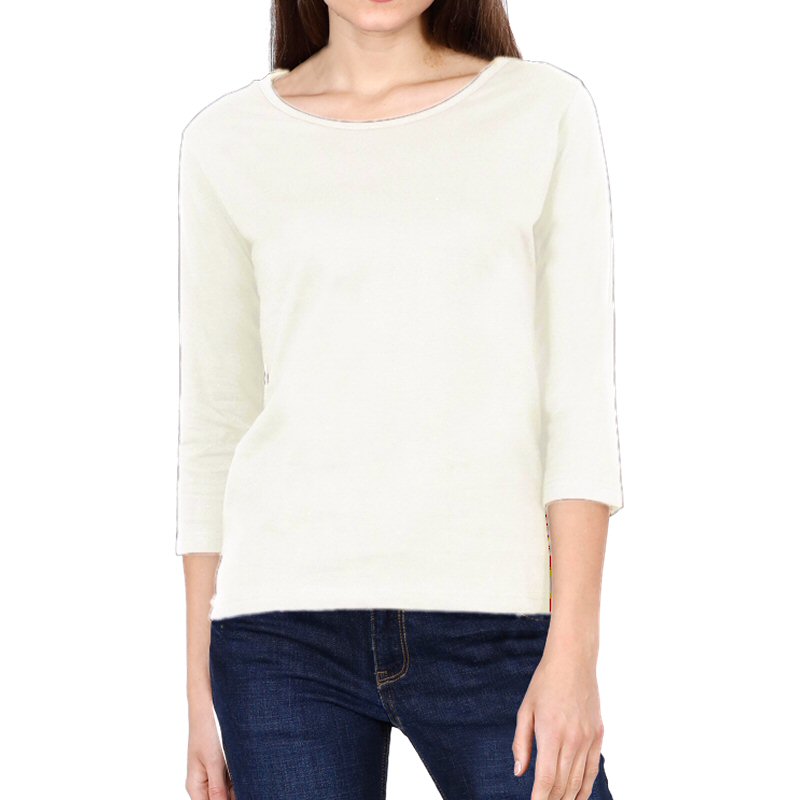 White Plain Women Full Sleeve T-shirts image