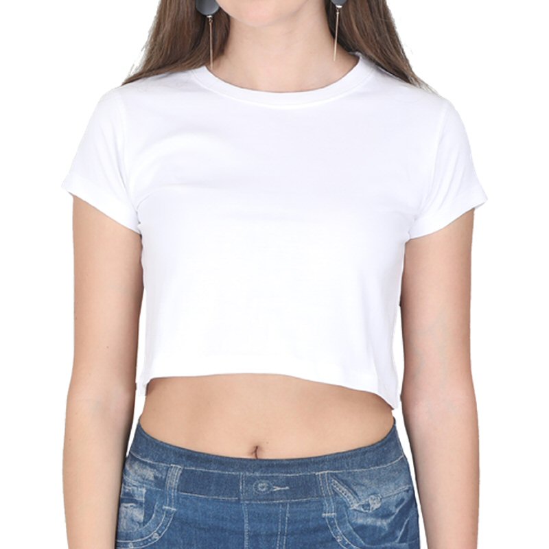 White Plain Women Crop Tops