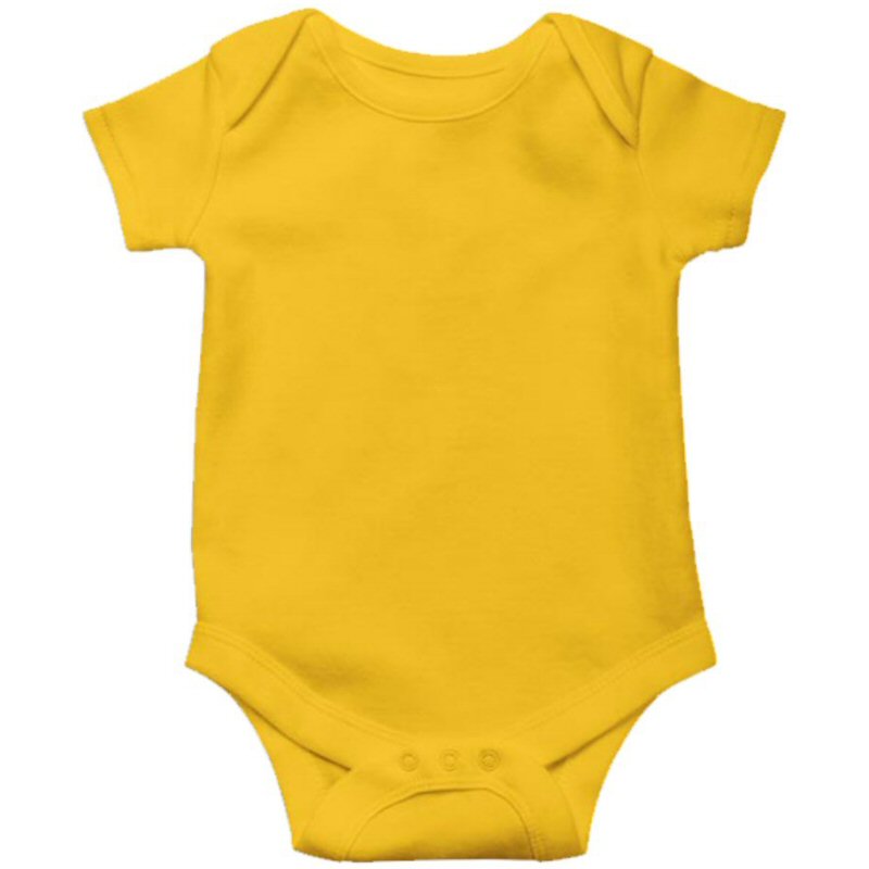Yellow Plain Baby Rompers image