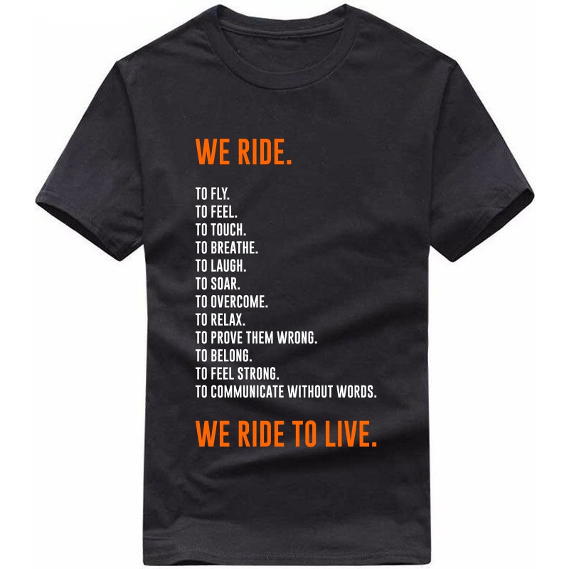 We Ride To Live Biker T-shirt India image