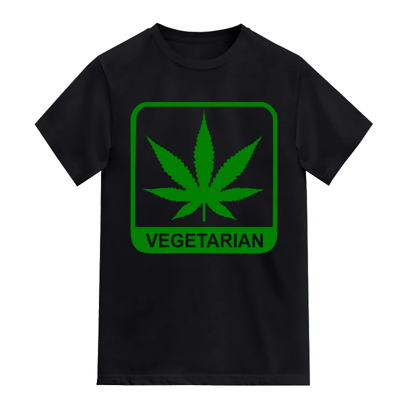 Marijuana Leaf Vegetarian Weed Slogan T-Shirt