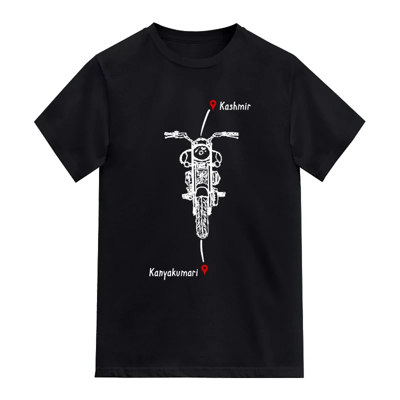 Kashmir To Kanyakumari K2k Biker T-Shirt