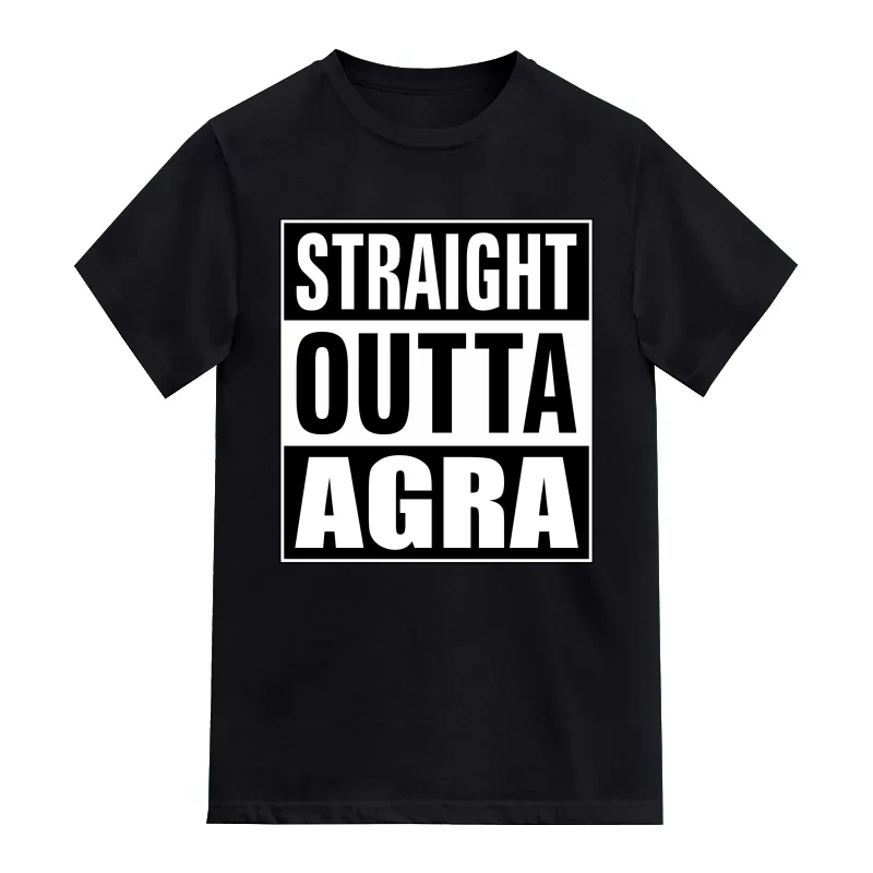 Straight Outta Agra City Name T-Shirt