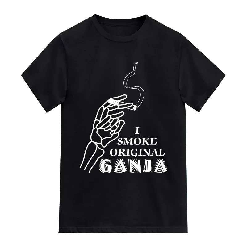 I Smoke Original Ganja Weed Slogan T-Shirt