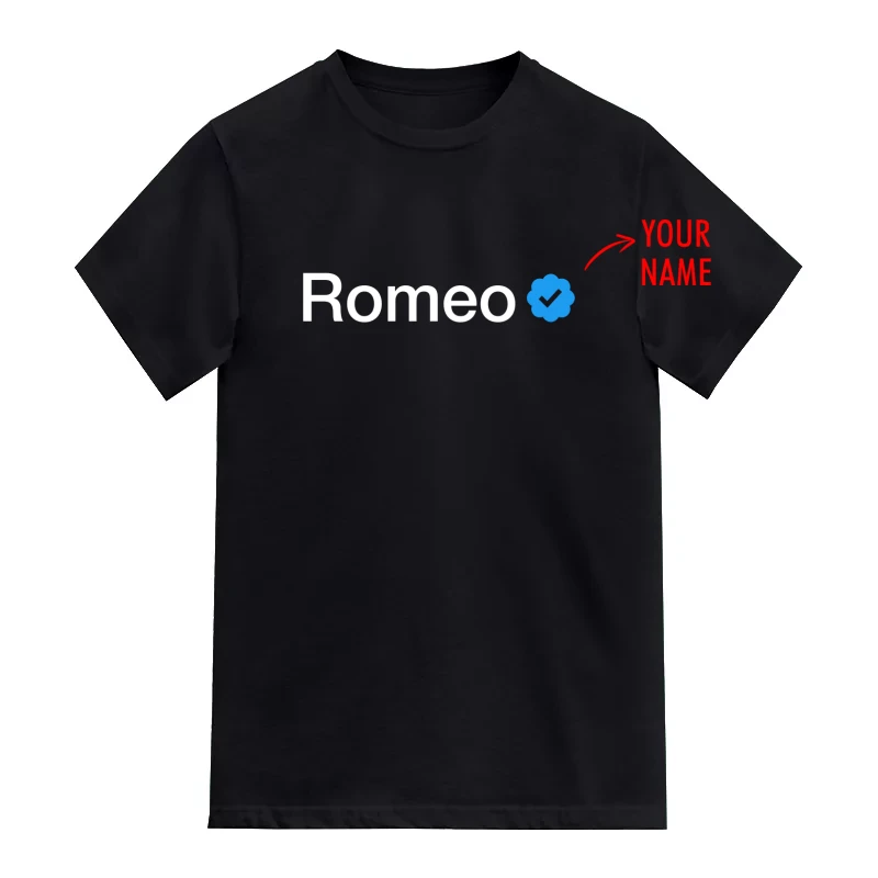 Custom Name Verified Badge Printed T-Shirt