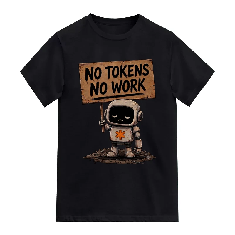 No Tokens No Work AI Humor T-Shirt