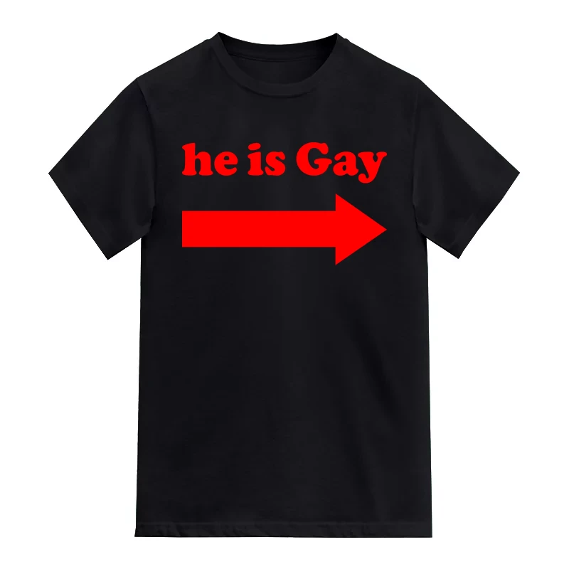 He Is Gay [arrow Pointing Sidewards] Insulting Slogan T-Shirt