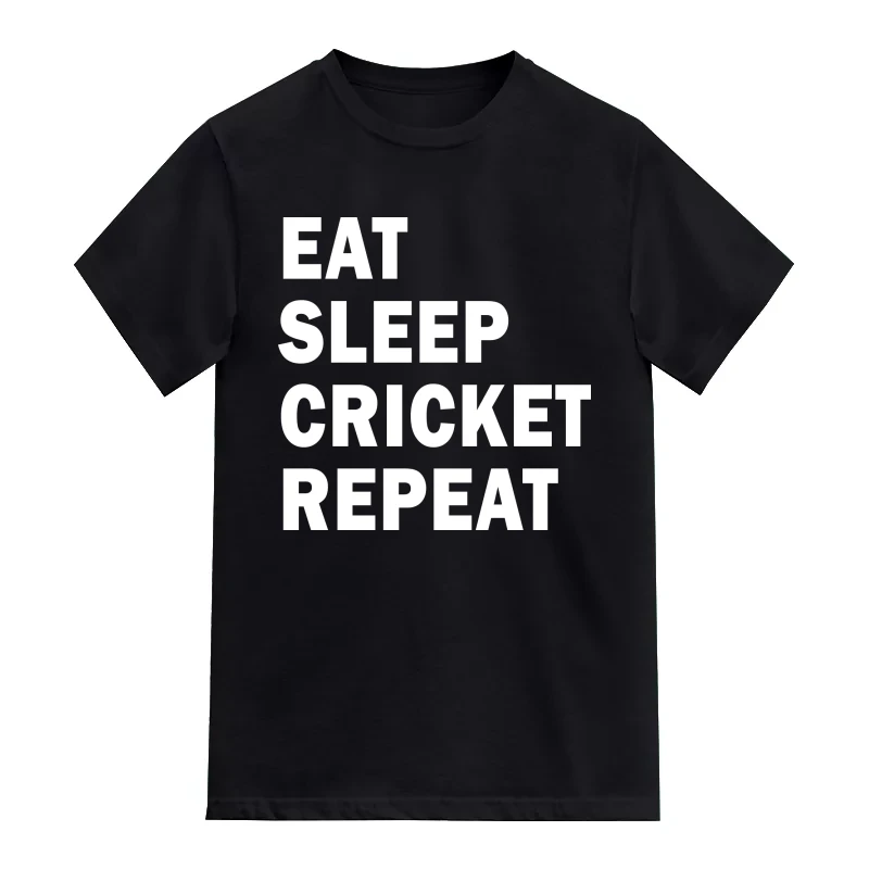 Eat Sleep Cricket Repeat Cricket Slogan T-Shirt
