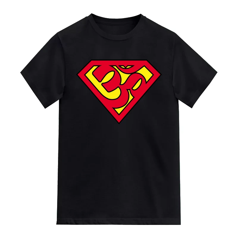 Om Superman India Patriotic Slogan T-Shirt