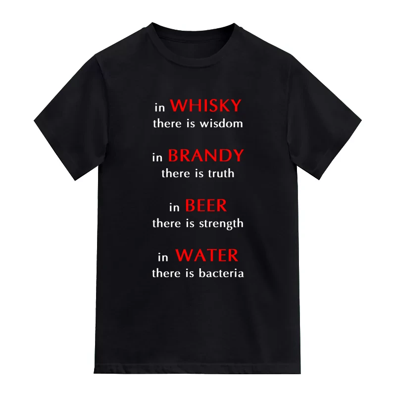 Whisky Brandy Beer Water Alcohol T-Shirt