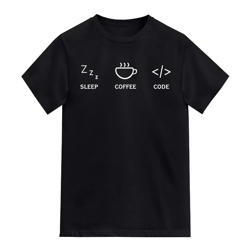 Sleep Coffee Code Funny Geek Programmer Quotes T-Shirt