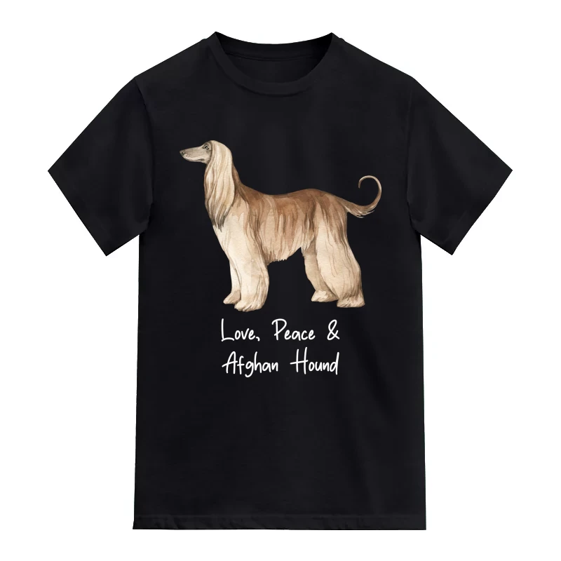 Afghan Hound Dog Printed T-Shirt