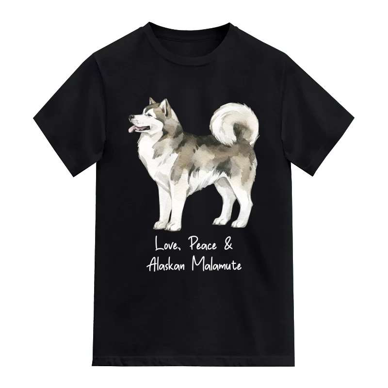 Alaskan Malamute Dog Printed T-Shirt
