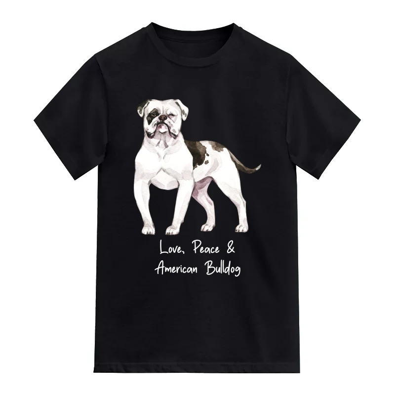American Bulldog Dog Printed T-Shirt