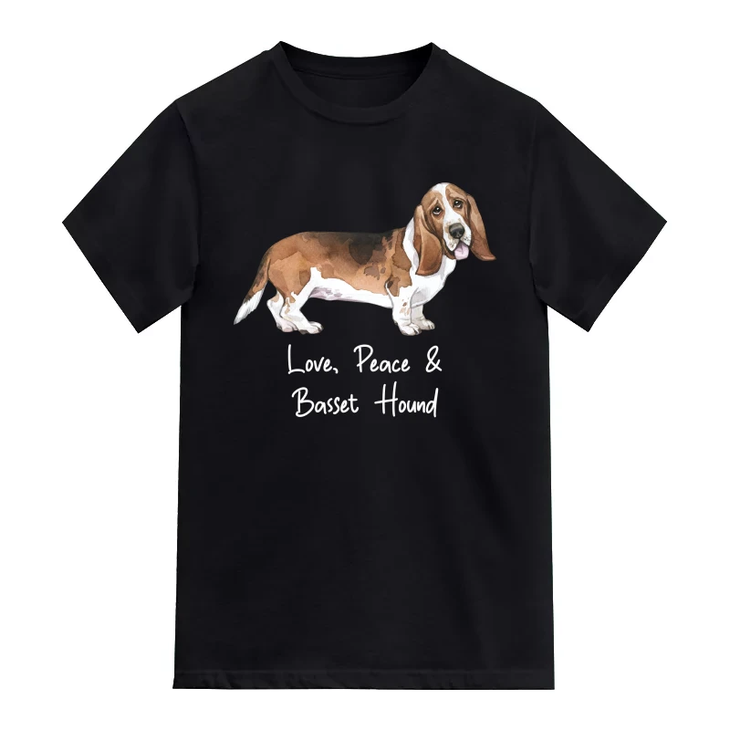 Basset Hound Dog Printed T-Shirt