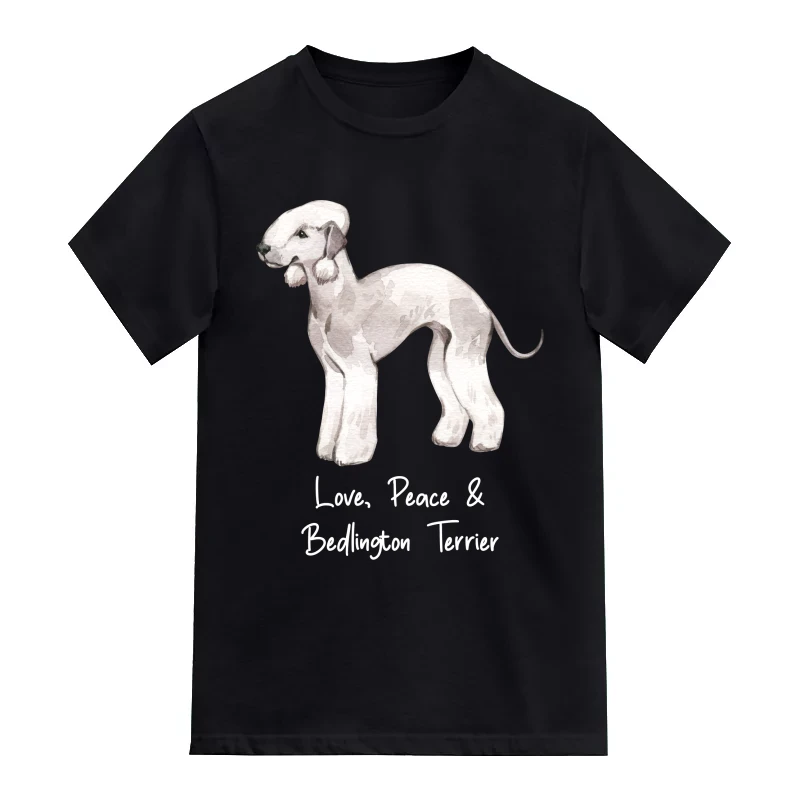 Bedlington Terrier Dog Printed T-Shirt