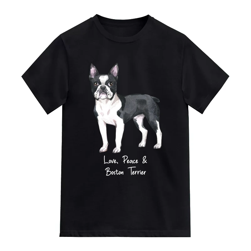 Boston Terrier Dog Printed T-Shirt