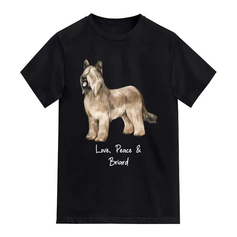 Briard Dog Printed T-Shirt