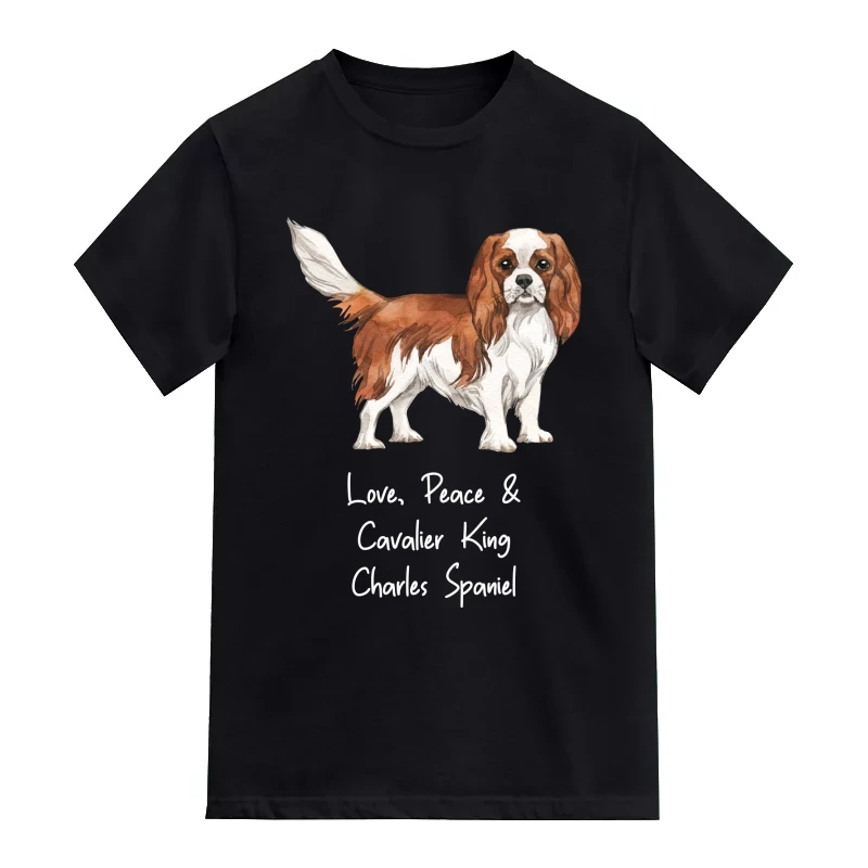 Cavalier King Charles Spaniel Dog Printed T-Shirt