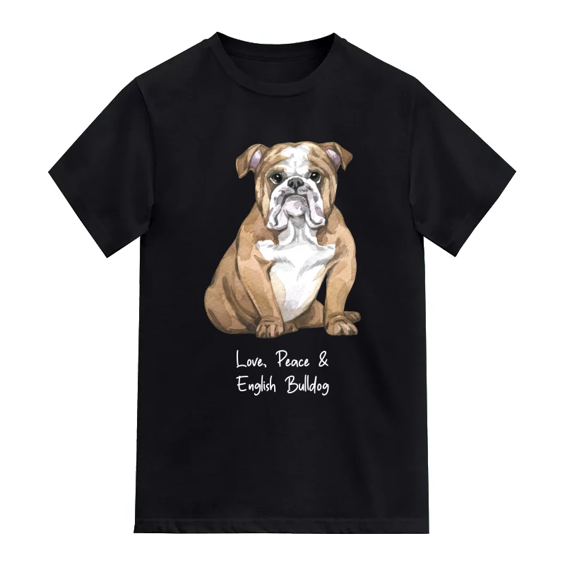 English Bulldog Dog Printed T-Shirt