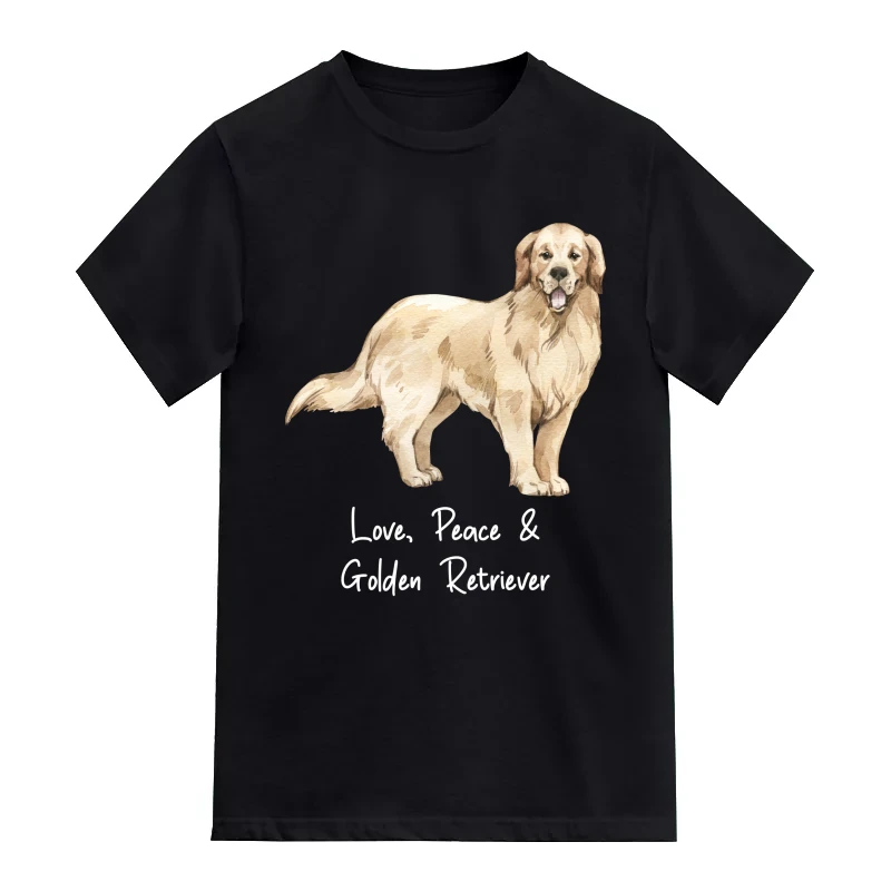 Golden Retriever Dog Printed T-Shirt