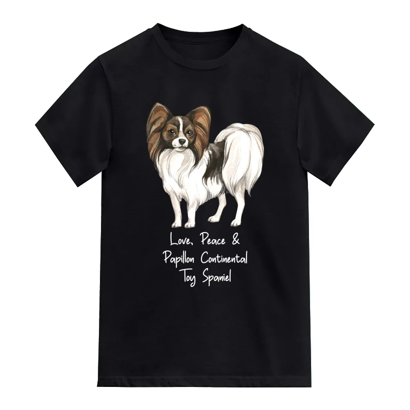 Papillon Continental Toy Spaniel Dog Printed T-Shirt