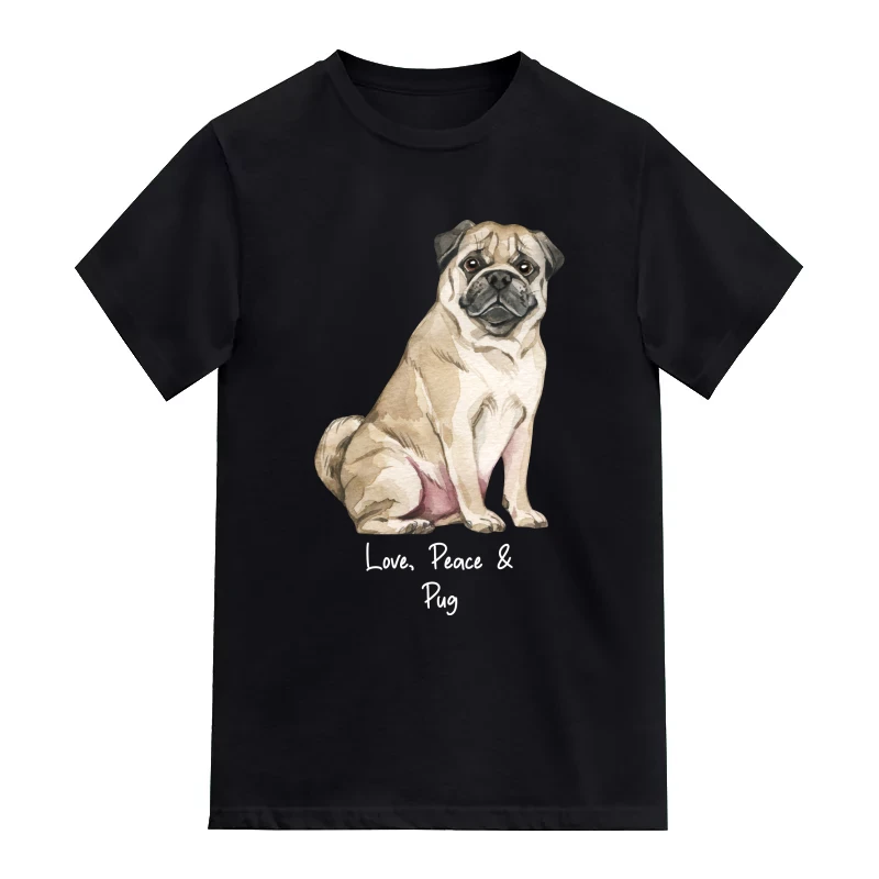 Pug Dog Printed T-Shirt