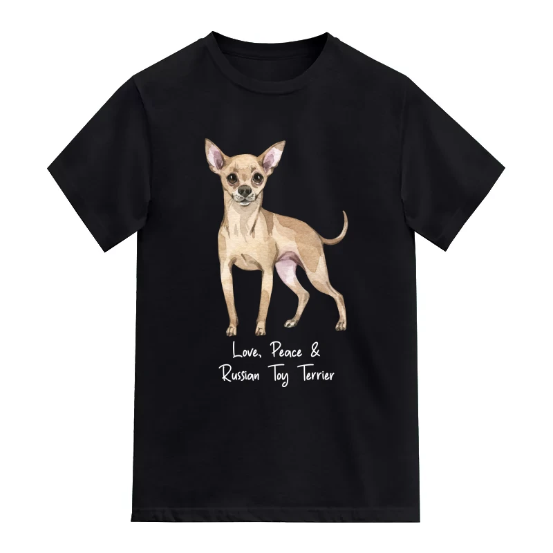 Russian Toy Terrier Dog Printed T-Shirt