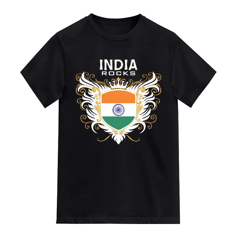 India Rocks India Patriotic Slogan T-Shirt