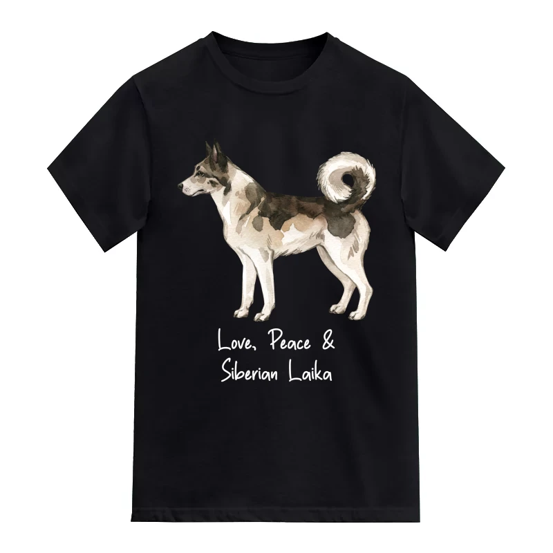Siberian Laika Dog Printed T-Shirt