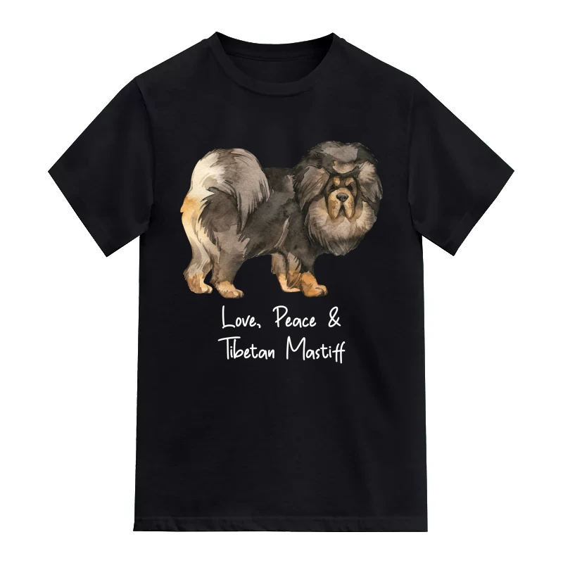 Tibetan Mastiff Dog Printed T-Shirt