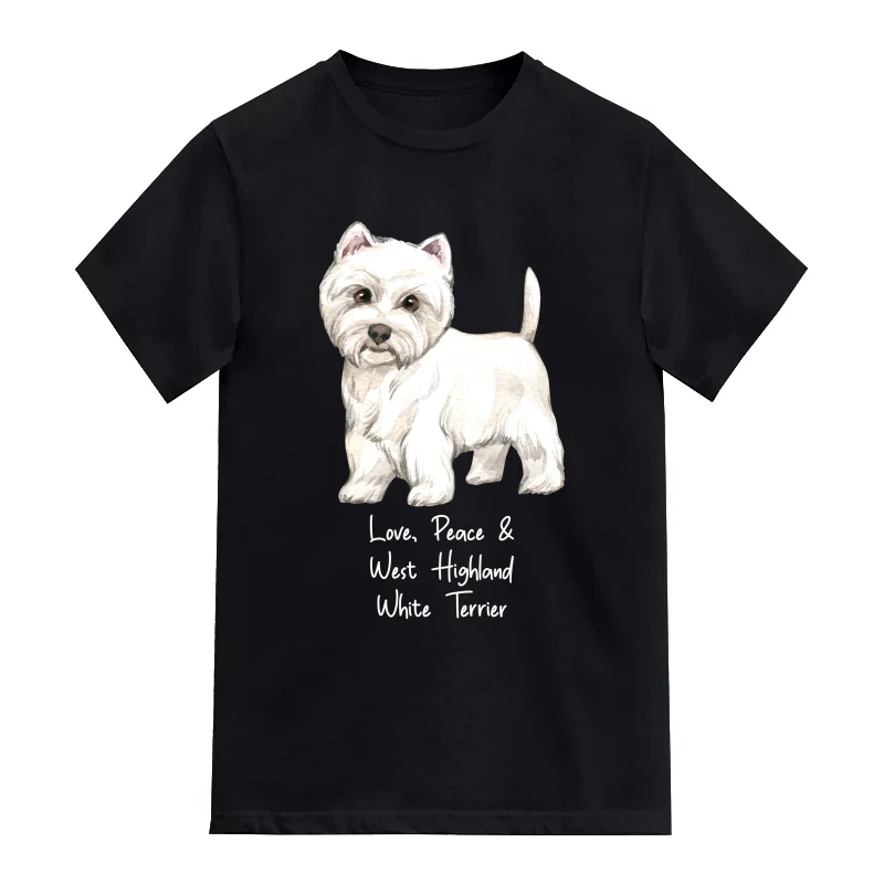 West Highland White Terrier Dog Printed T-Shirt