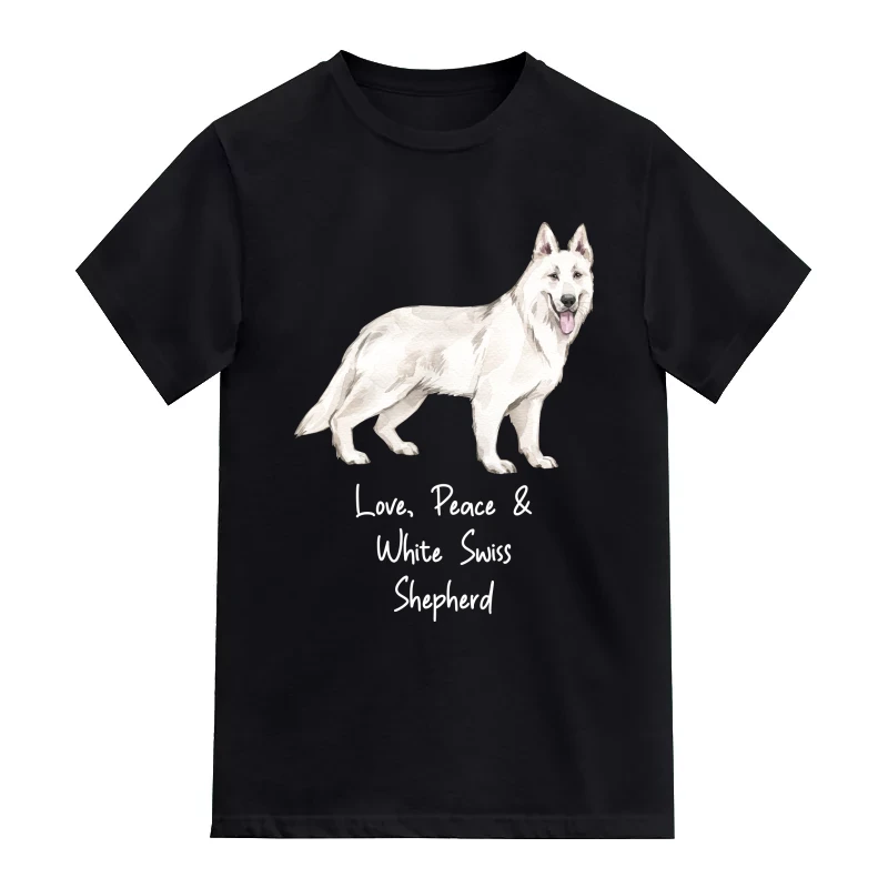 White Swiss Shepherd Dog Printed T-Shirt