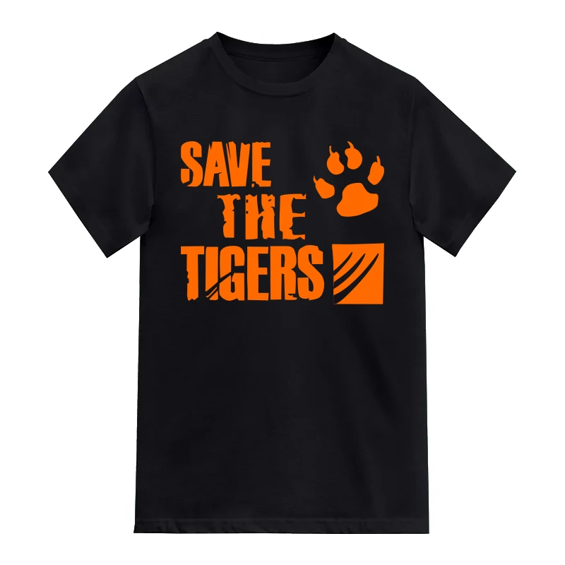Save The Tiger Symbol Slogan T-Shirt