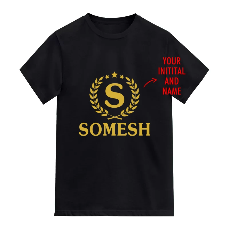 Golden Awards Symbol Custom Initial And Name Printed T-Shirt