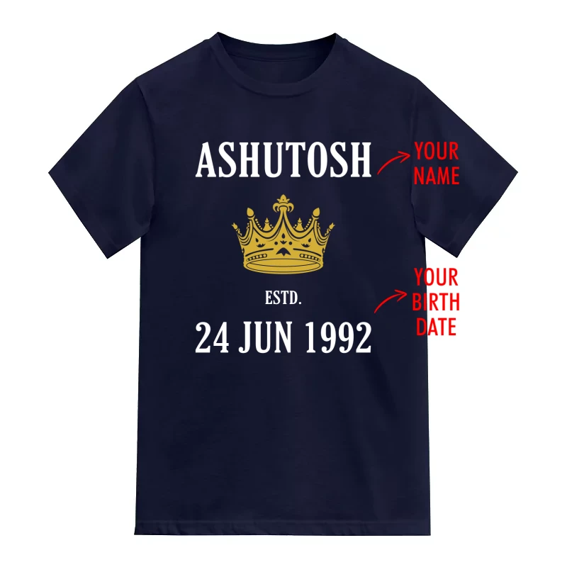 Custom Name Birthday Date Year Printed