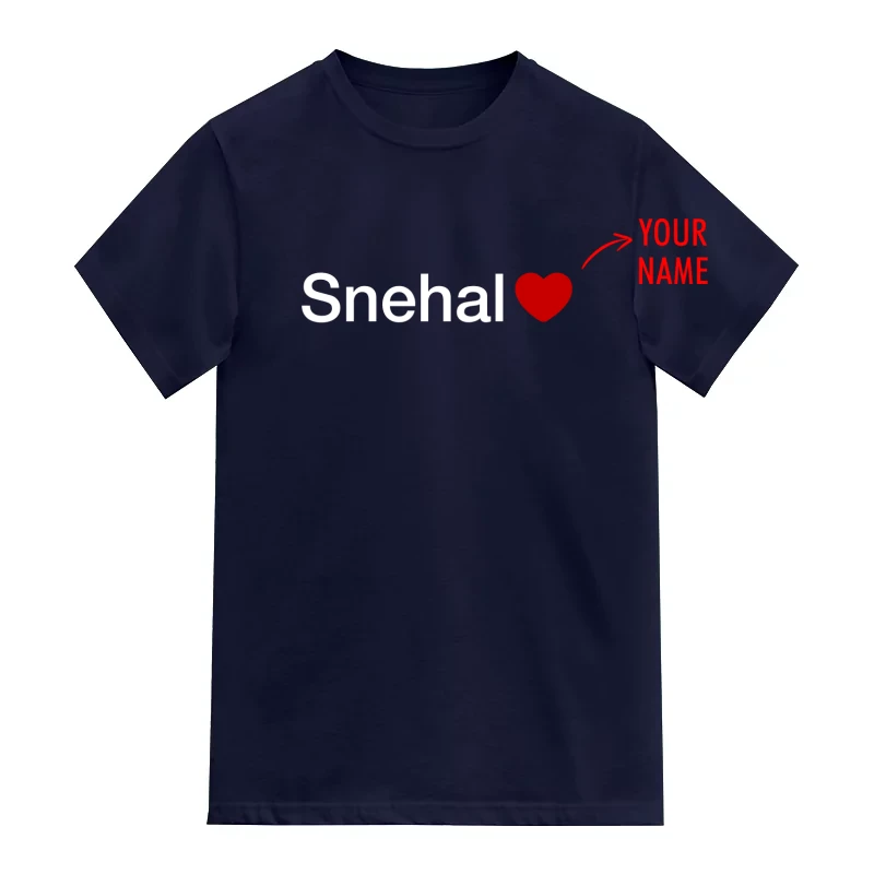 Custom Name Heart Badge Printed