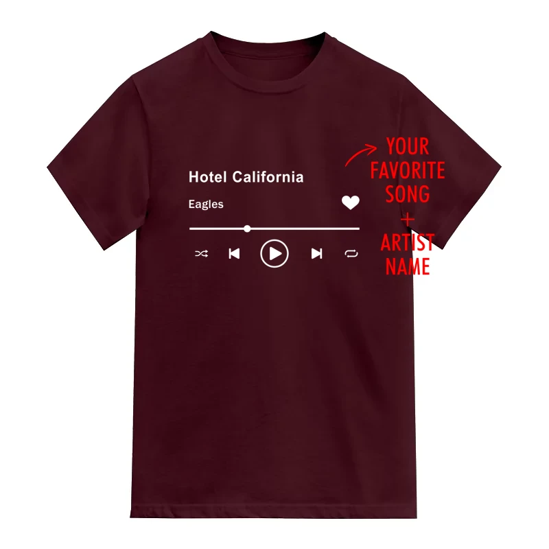 Favorite Song Artist Name Custom Text Printed