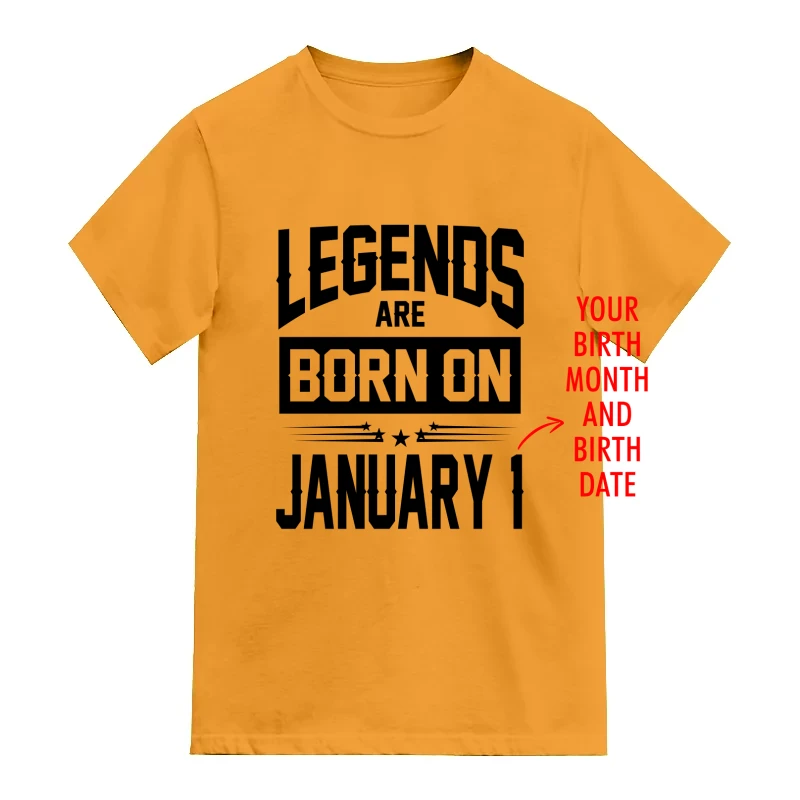 Legends Are Born On <Birth Month> <Birth Date> Custom Birthday