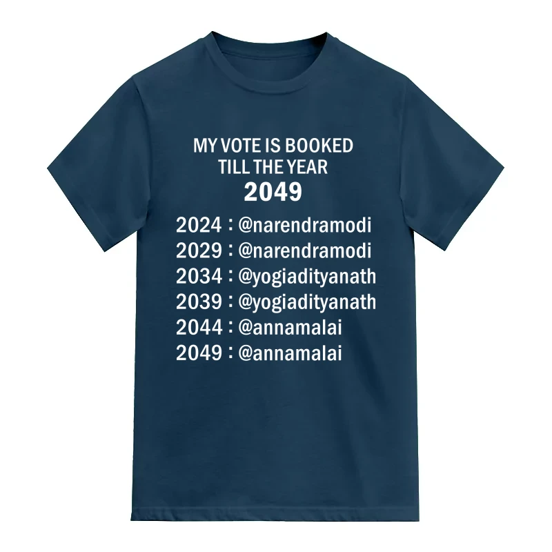 My Vote Is Booked Till The Year 2049 Narendra Modi Yogi Adityanath Annamalai Slogan