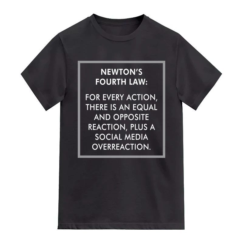 Newton's Fourth Law : For Every Action, There Is A Social Media Overreaction. Funny