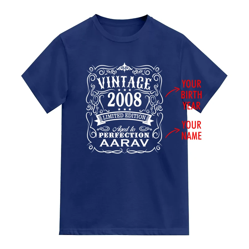 Vintage <Birth Year> Limited Edition Aged To Perfection <Name> Custom Birthday